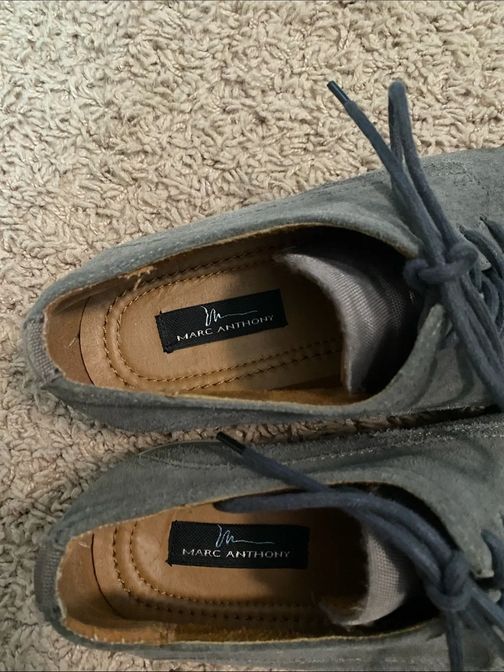 Marc Anthony Men's Gray Suede Lace-Up Oxfords size 8 medium
